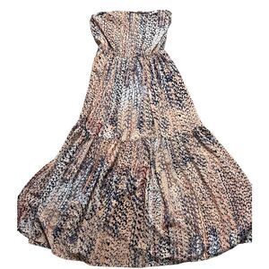 NINEXIS Women’s Pink White Navy Floral DIANE Style Maxi Dress Size Medium